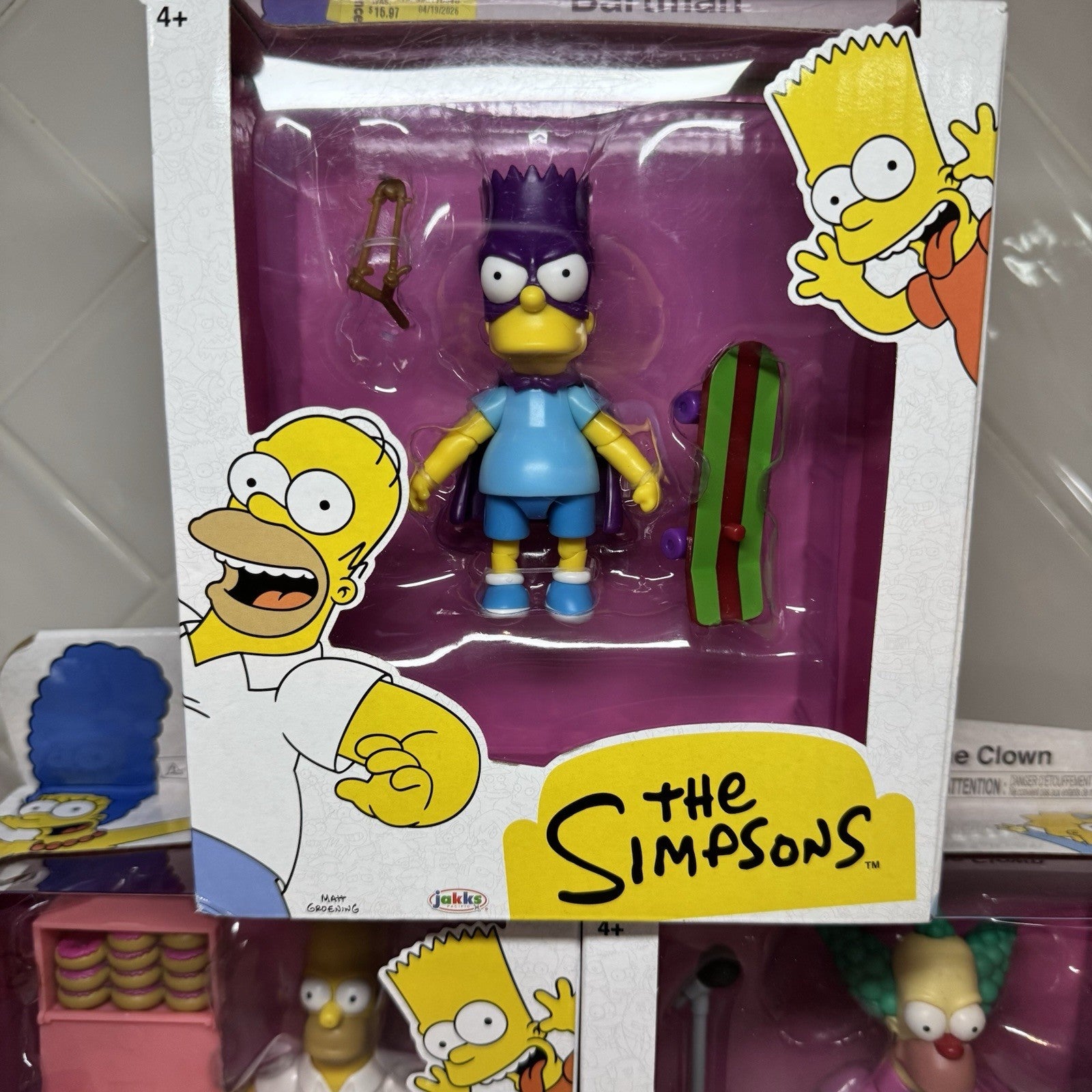 The Simpsons Action Figure Lot Bartman Homer Millhouse Kristy Marge Maggie Jakks