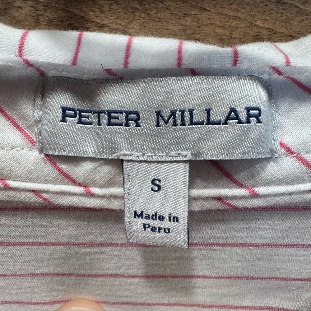 Peter Millar Crown Men's Small Primrose Harp Stripe Polo MSRP $115