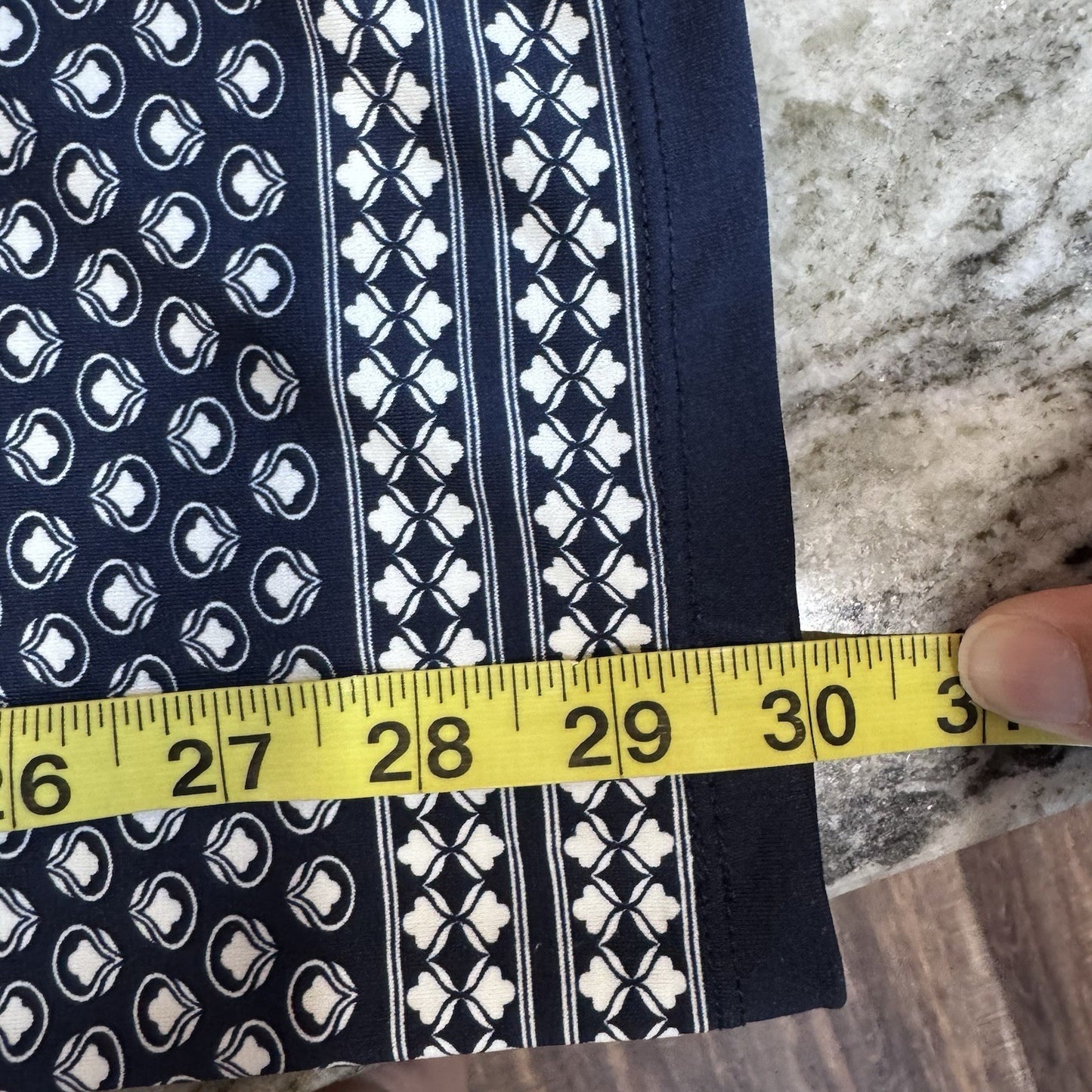 Max Studio Navy Blue Jumpsuit Size Medium Geometric Print