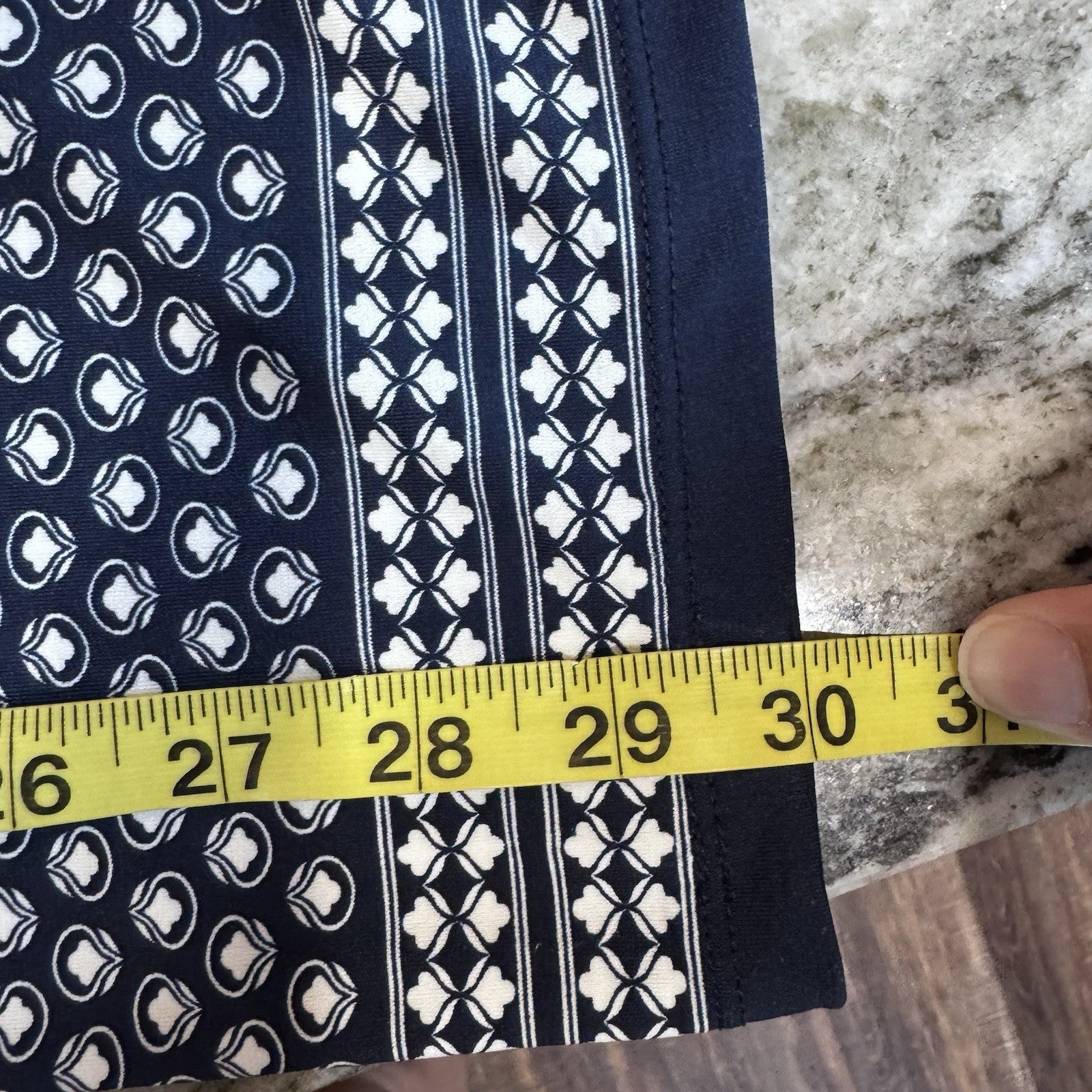 Max Studio Navy Blue Jumpsuit Size Medium Geometric Print