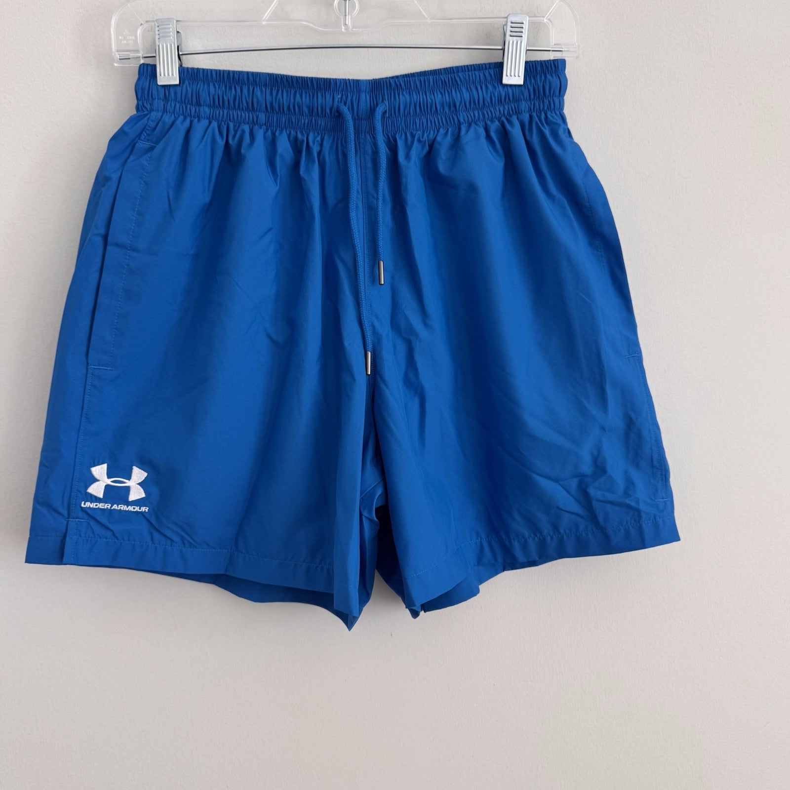 NWT Under Armour Men's Essential Volley Shorts Blue Swim Trunks Small Loose Fit