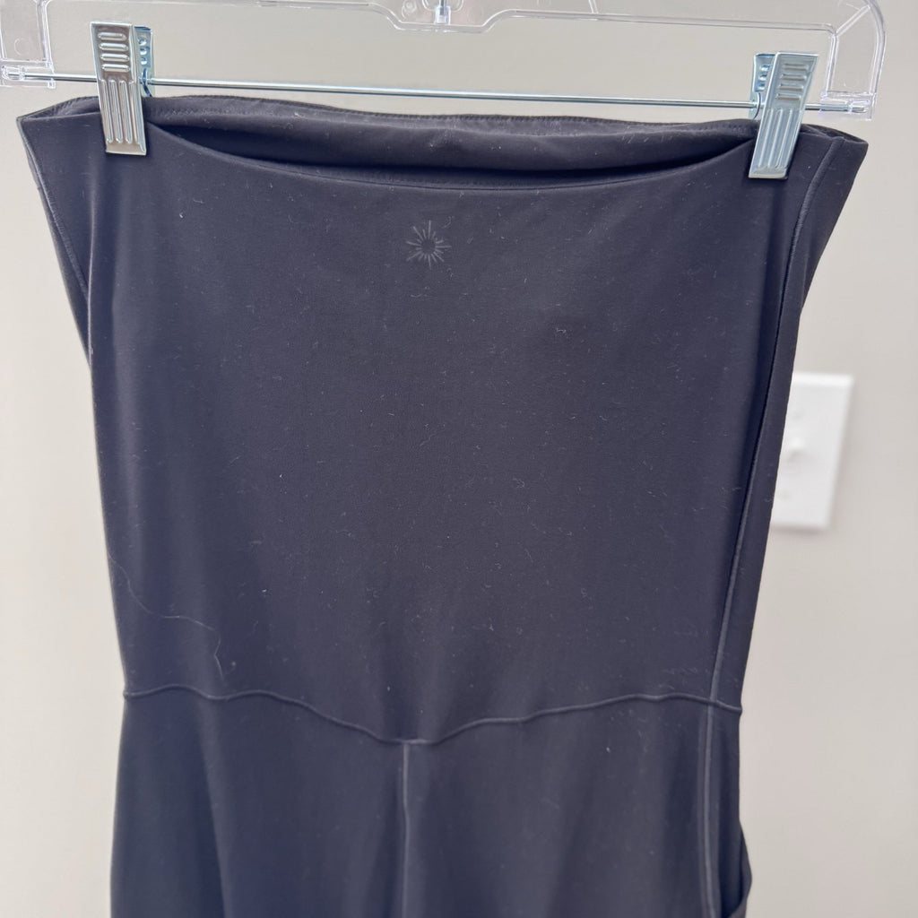 Aerie Offline Jumpsuit Size Small Black Strapless Wide Leg Real Me
