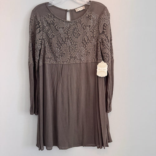 Altar'd State Women's Small Olive Green Lace Long Sleeve Boho Mini Dress NWT