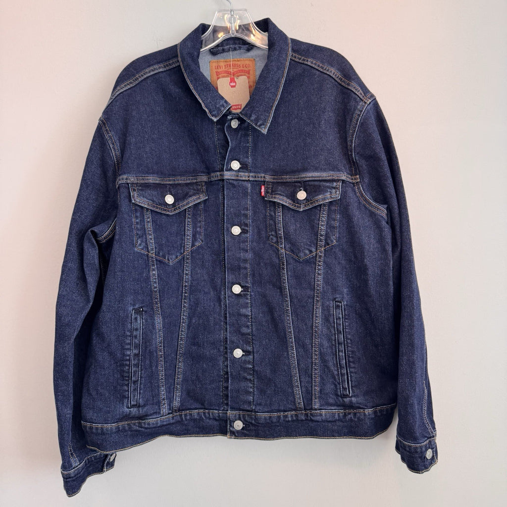 Levi’s Denim Trucker Jacket XL Dark Wash Button Front Classic Jean NWT