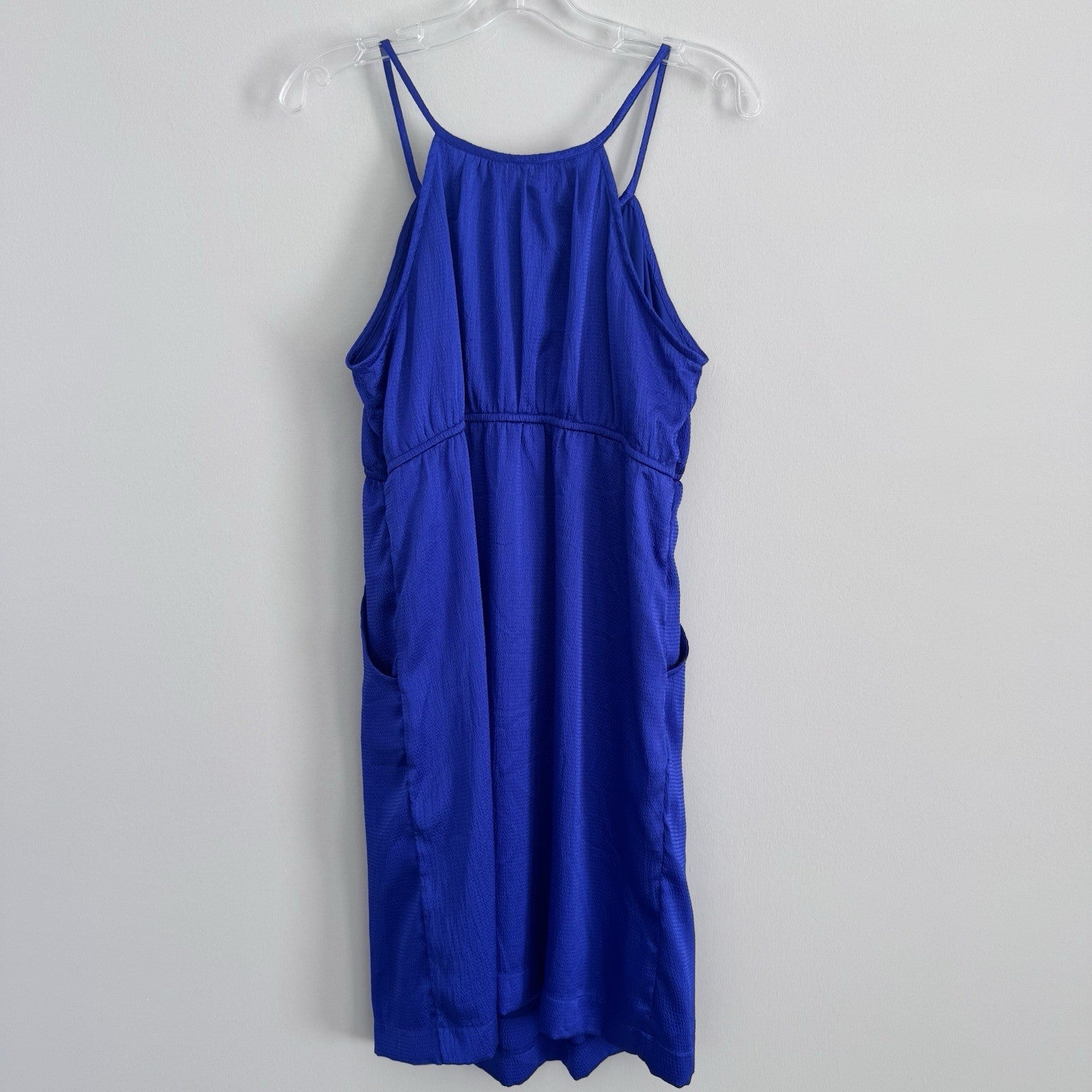Motherhood Maternity Cobalt Blue Maxi Dress M Sleeveless Pockets