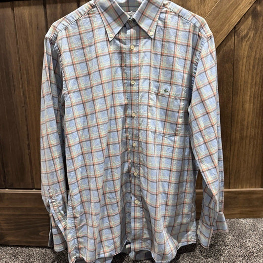 Lacoste Men's Button-Down Shirt Size 42 | Plaid Long Sleeve Classic Fit |