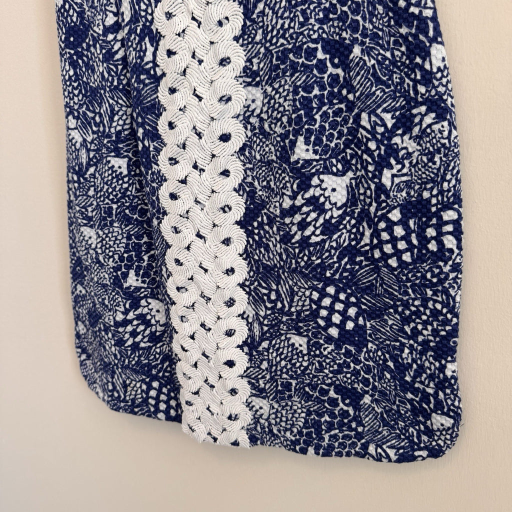 Lilly Pulitzer Target Satin Shift Dress 2 Nosie Posey Navy White Lace Pineapple