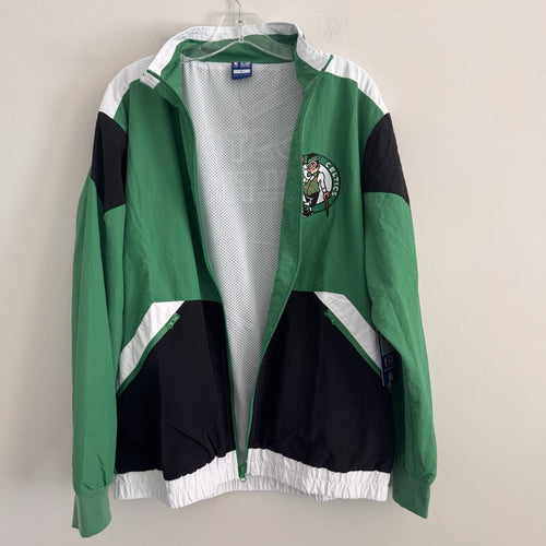 Boston Celtics Jacket Mens Large Green Full Zip Track Retro NBA NWT Ultra Game