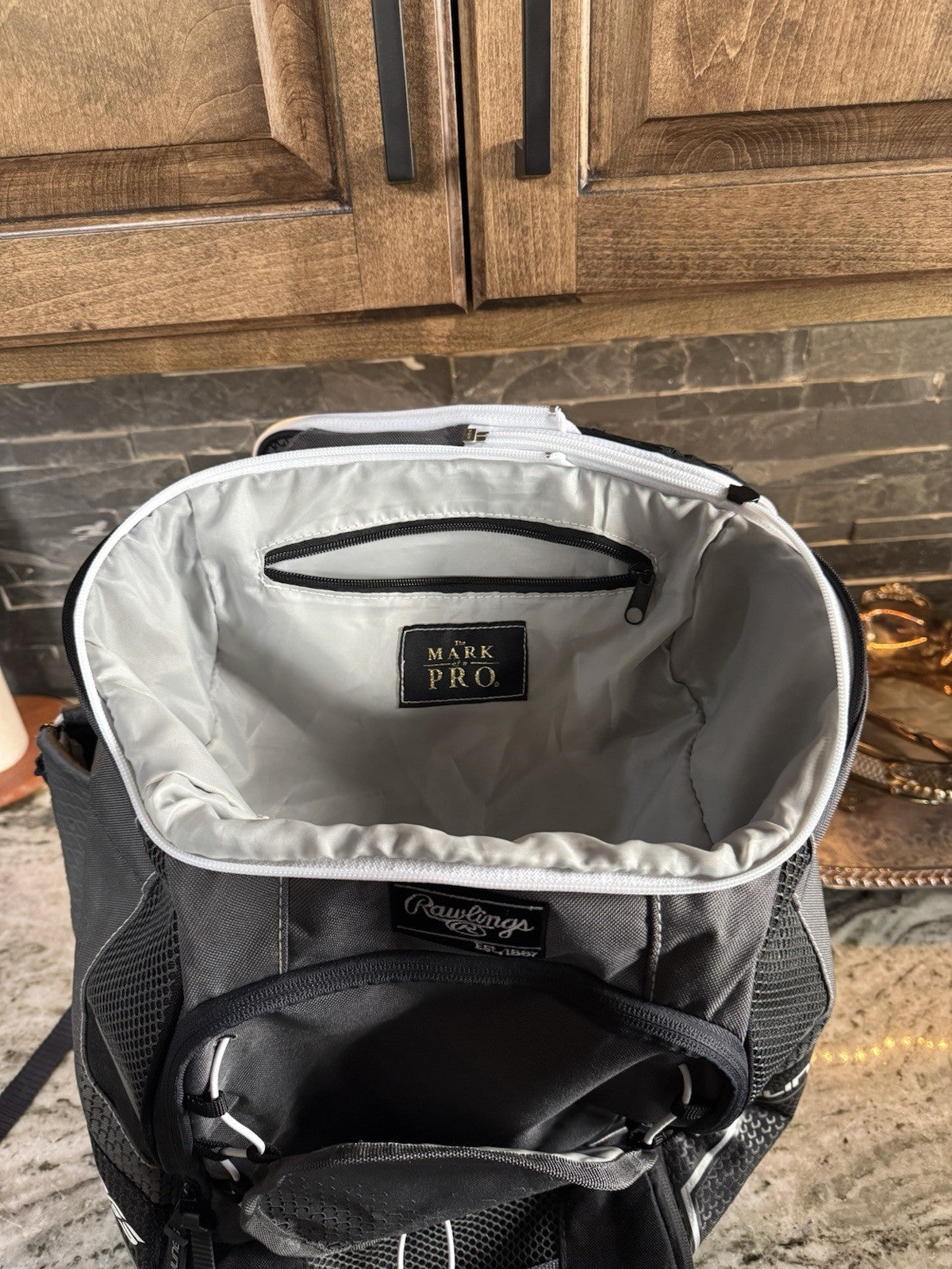 Rawlings The Mark Of A Pro Baseball Backpack Black And Gray