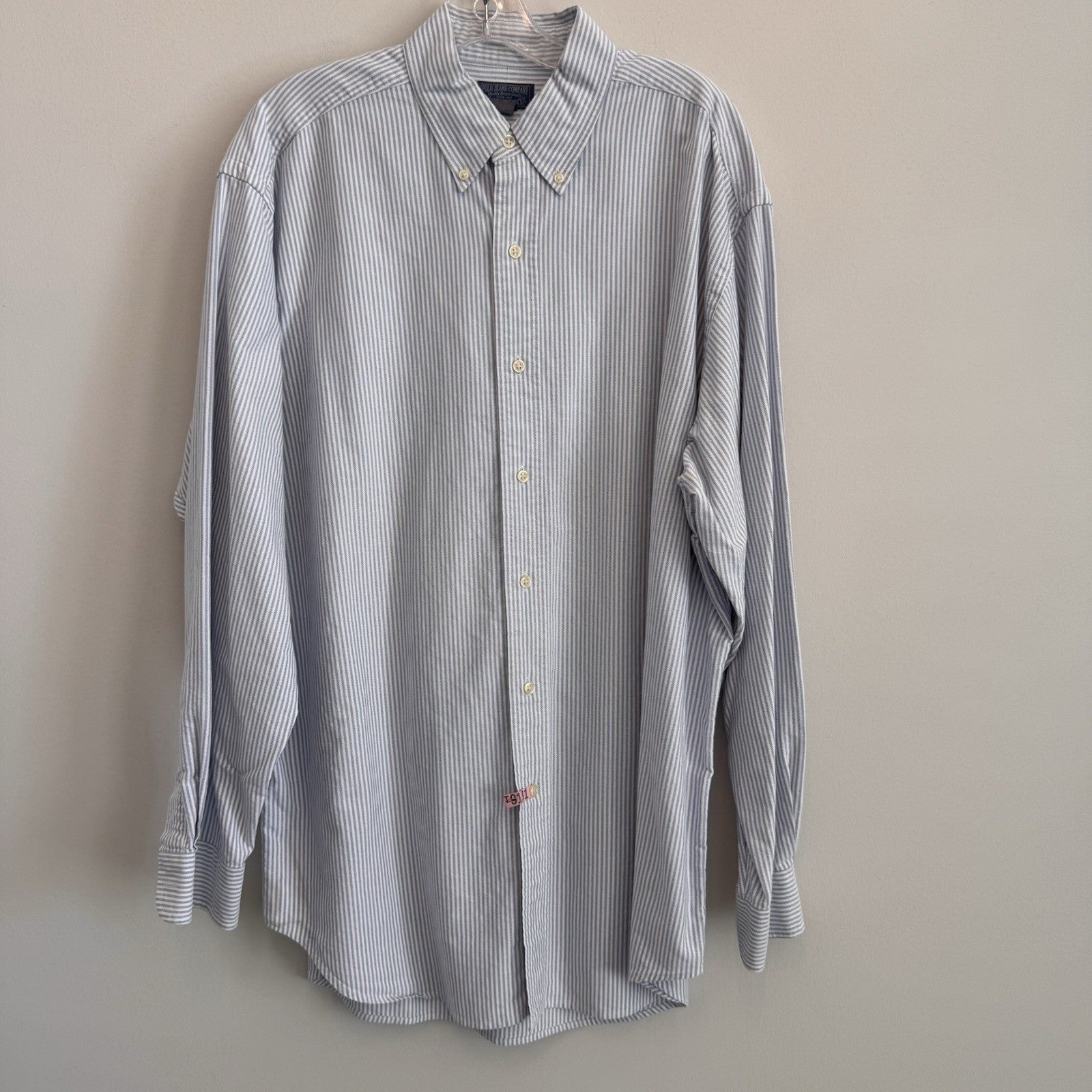VTG Polo Jeans Co Ralph Lauren Stripe Button Down Shirt Large Cotton Men’s
