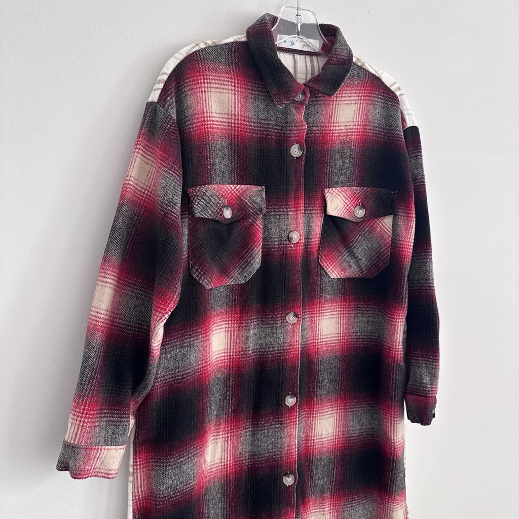 Her Entire Name Says Grace Plaid Shirt Dress Small Flannel Shacket