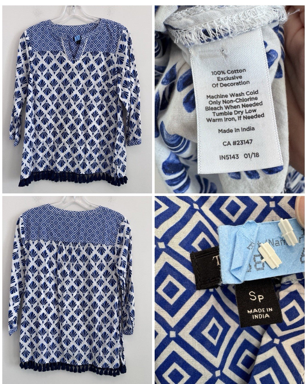 Talbots Women’s Top Lot Size Small Petite 4Pc Floral Stripe Boho Career Casual