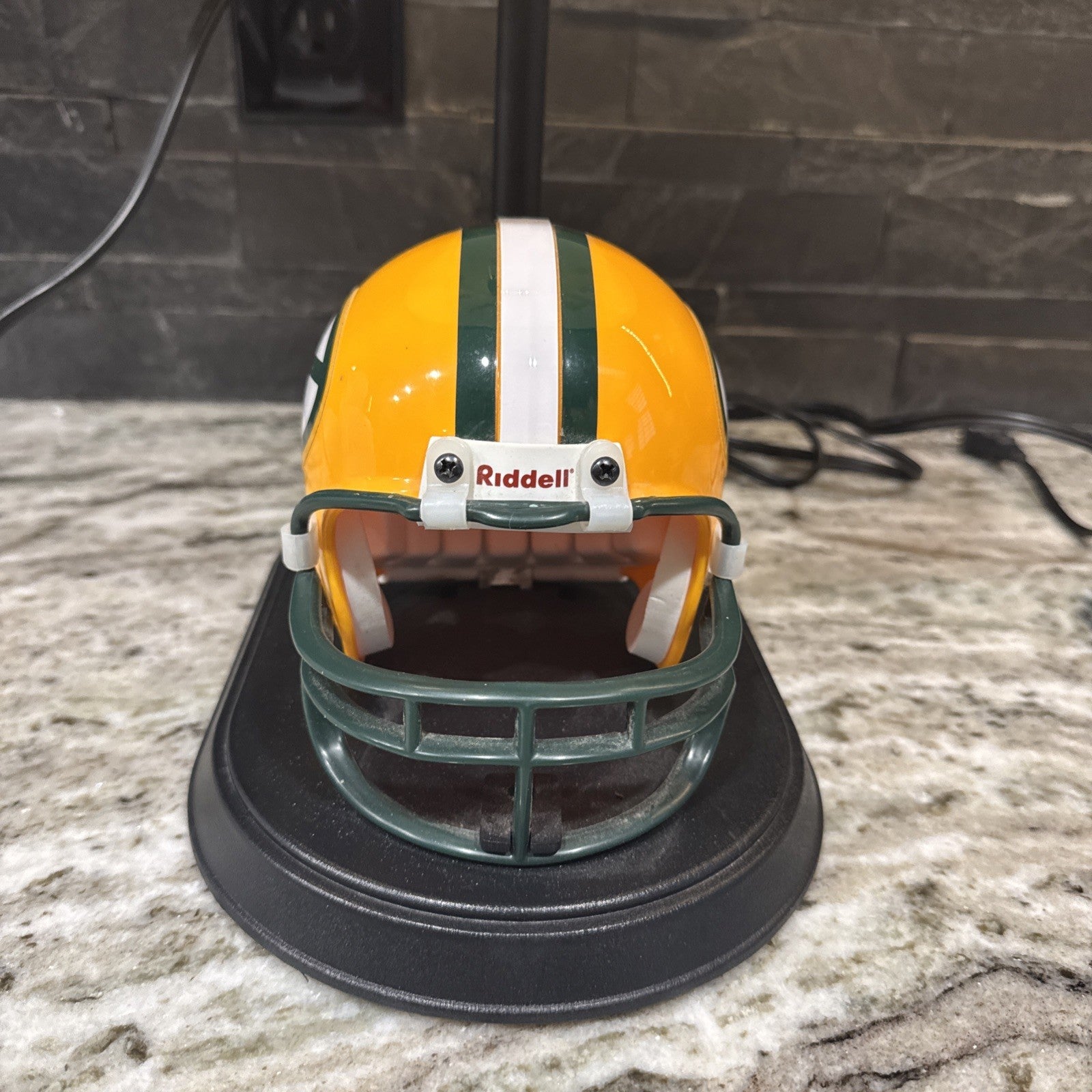 Green Bay Packers mini helmet light lamp w/shade NFL Vintage Retro Riddell- Rare