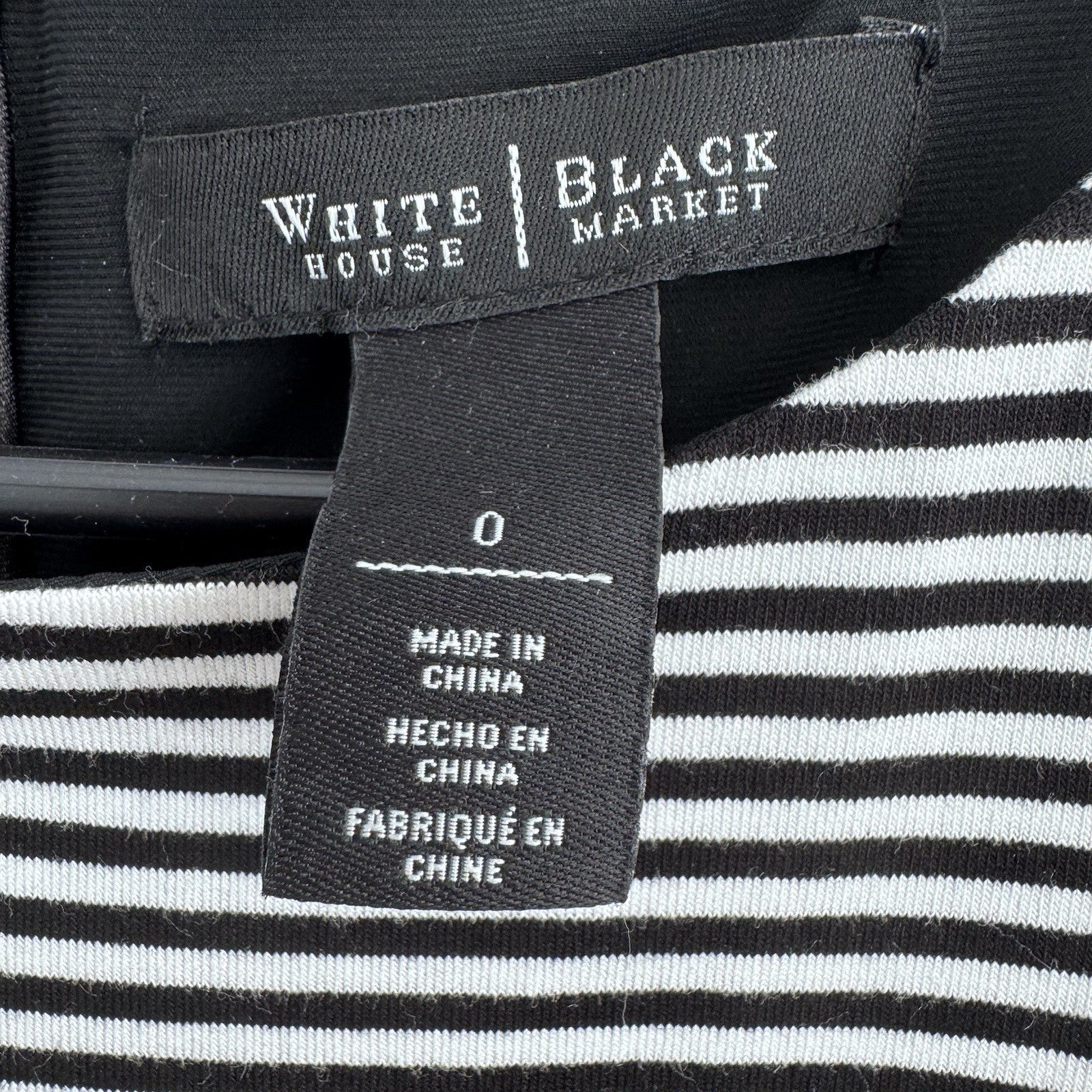 White House Black Market Striped Sheath Dress 14 Black White Ruffle