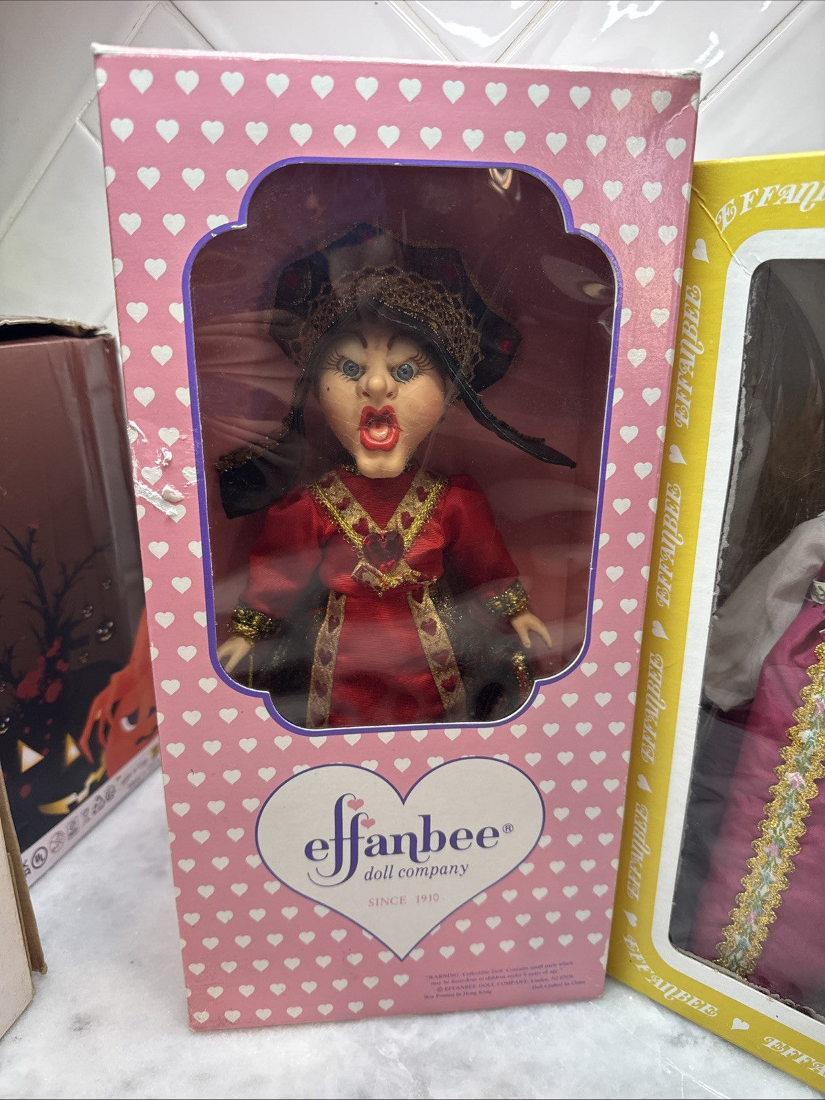 Vintage Effanbee Dolls Lot 2 Porcelain Collector Dolls Original Box Rare