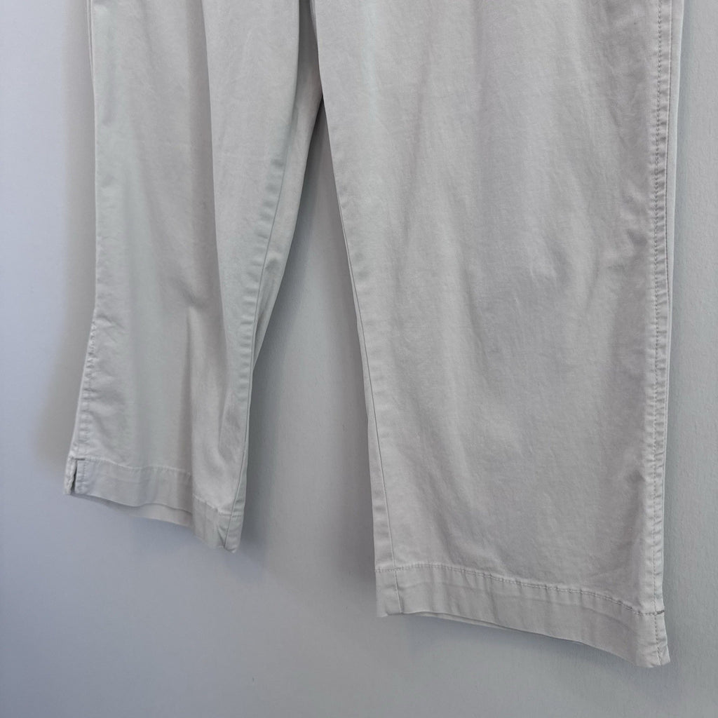 American Eagle Womens 12 Capri Pants Beige Khaki Stretch Cropped Casual Y2K