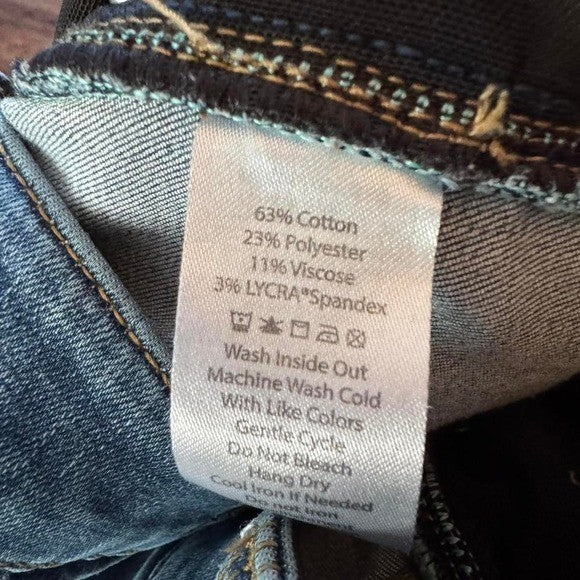 Size 26 Lularoe high rise skinny jeans with distressed knee details