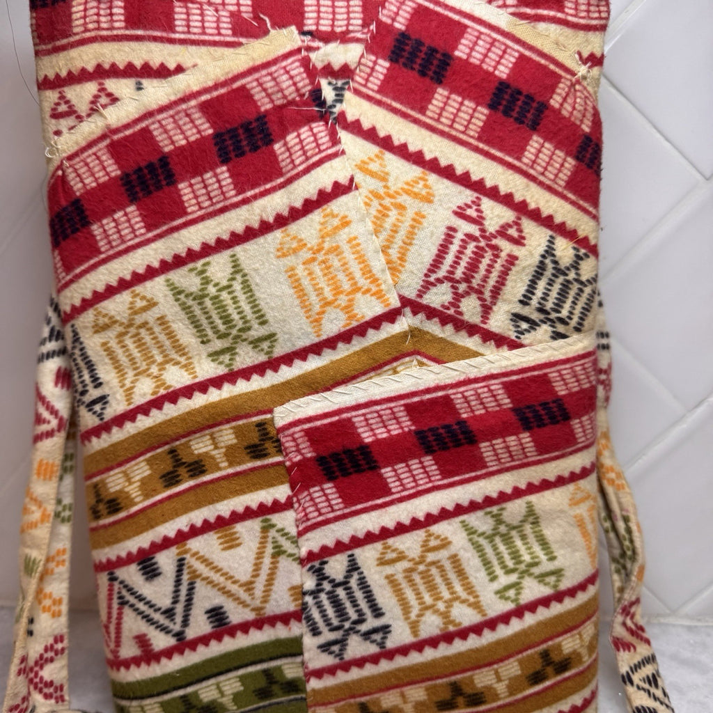 Vintage Native American Style Papoose Doll Sleepy Eyes Beaded Woven Cradleboard