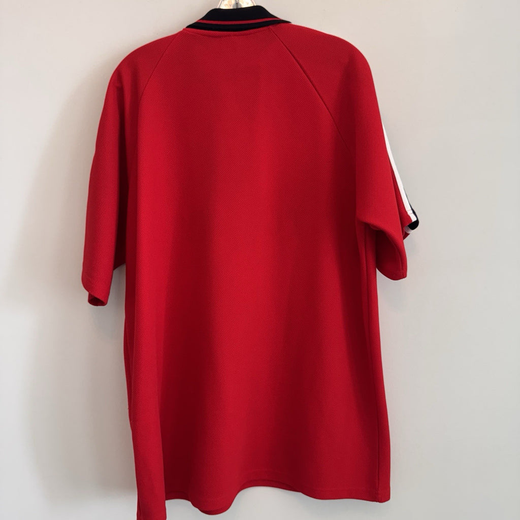 Vintage Tommy Hilfiger Tommy Gear XL 1/4 Zip Polo Shirt Red Mesh 90s Streetwear