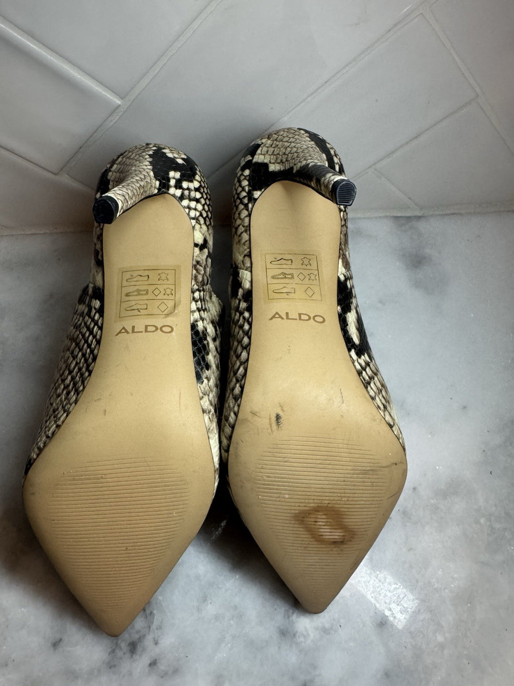 ALDO Snakeskin Pointed Toe Cutout Stiletto Heels Women’s 7.5