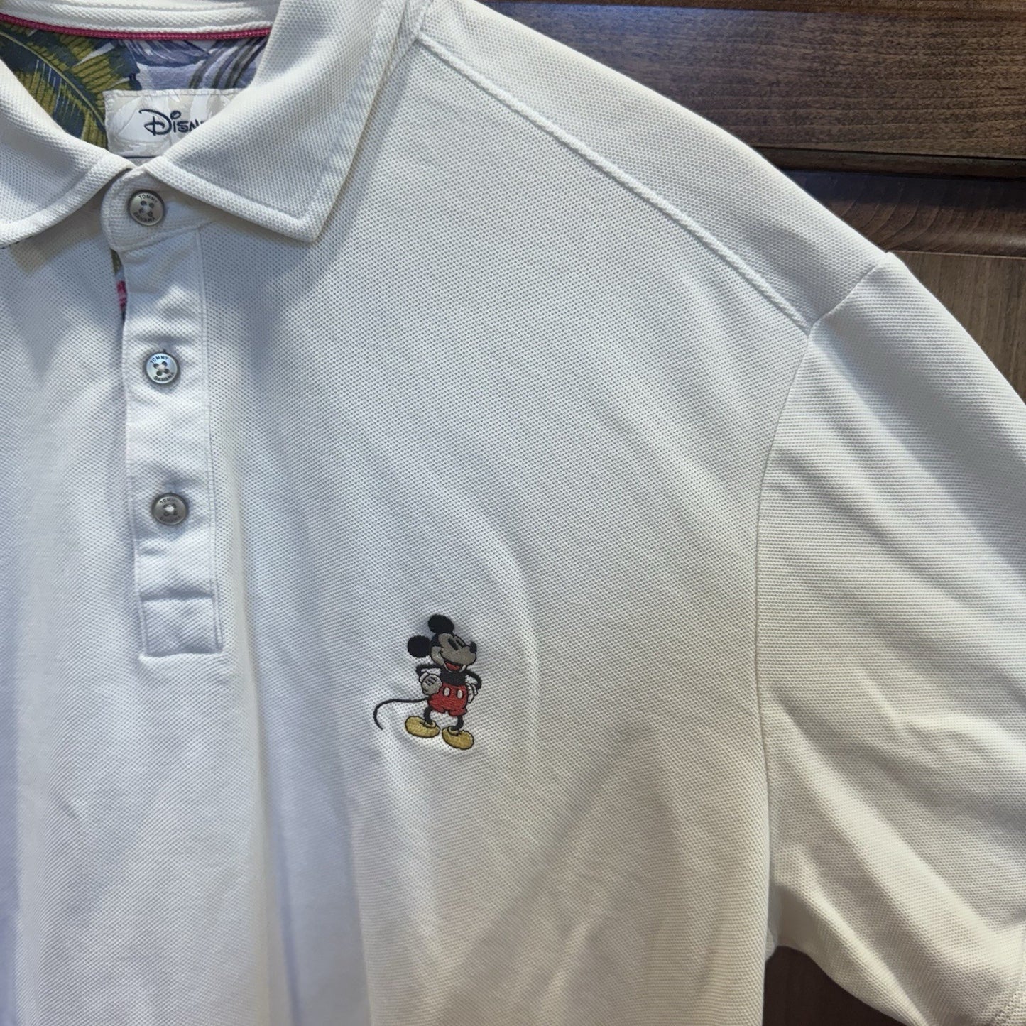 Disney Tommy Bahama Mickey Mouse Polo Shirt Men’s L White Supima Cotton