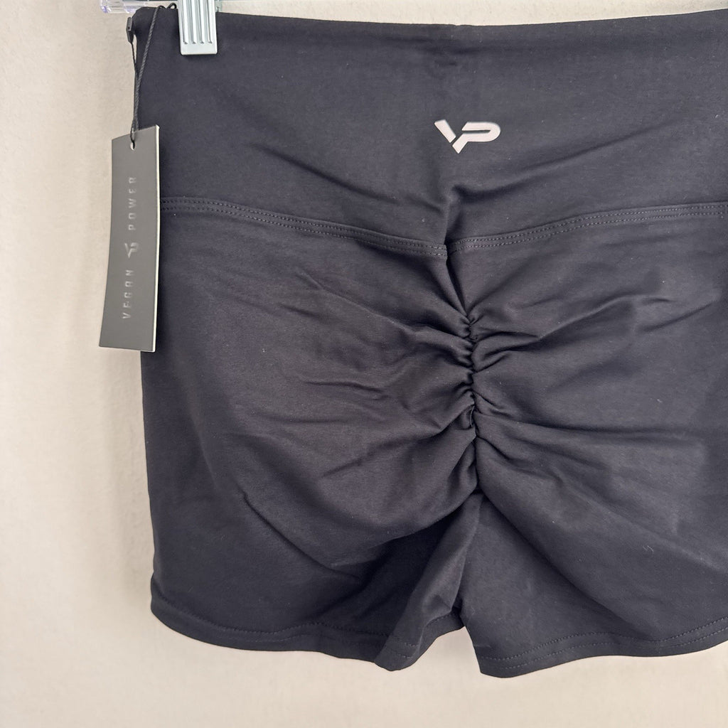 High Waist Scrunch Butt Shorts Women’s Yoga Gym Fitness Athletic Black Size M