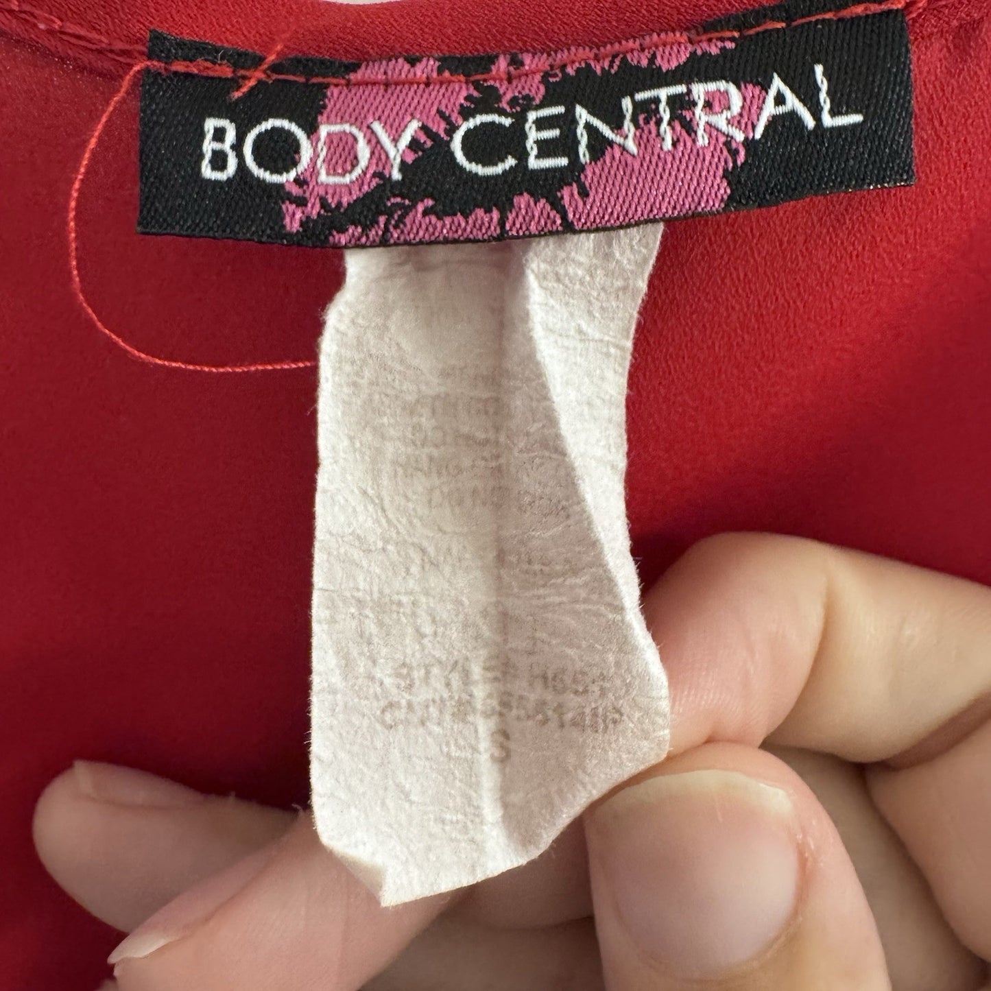 Body Central Red Cap Sleeve Blouse Small High Low Hem Scoop Neck Y2K Style