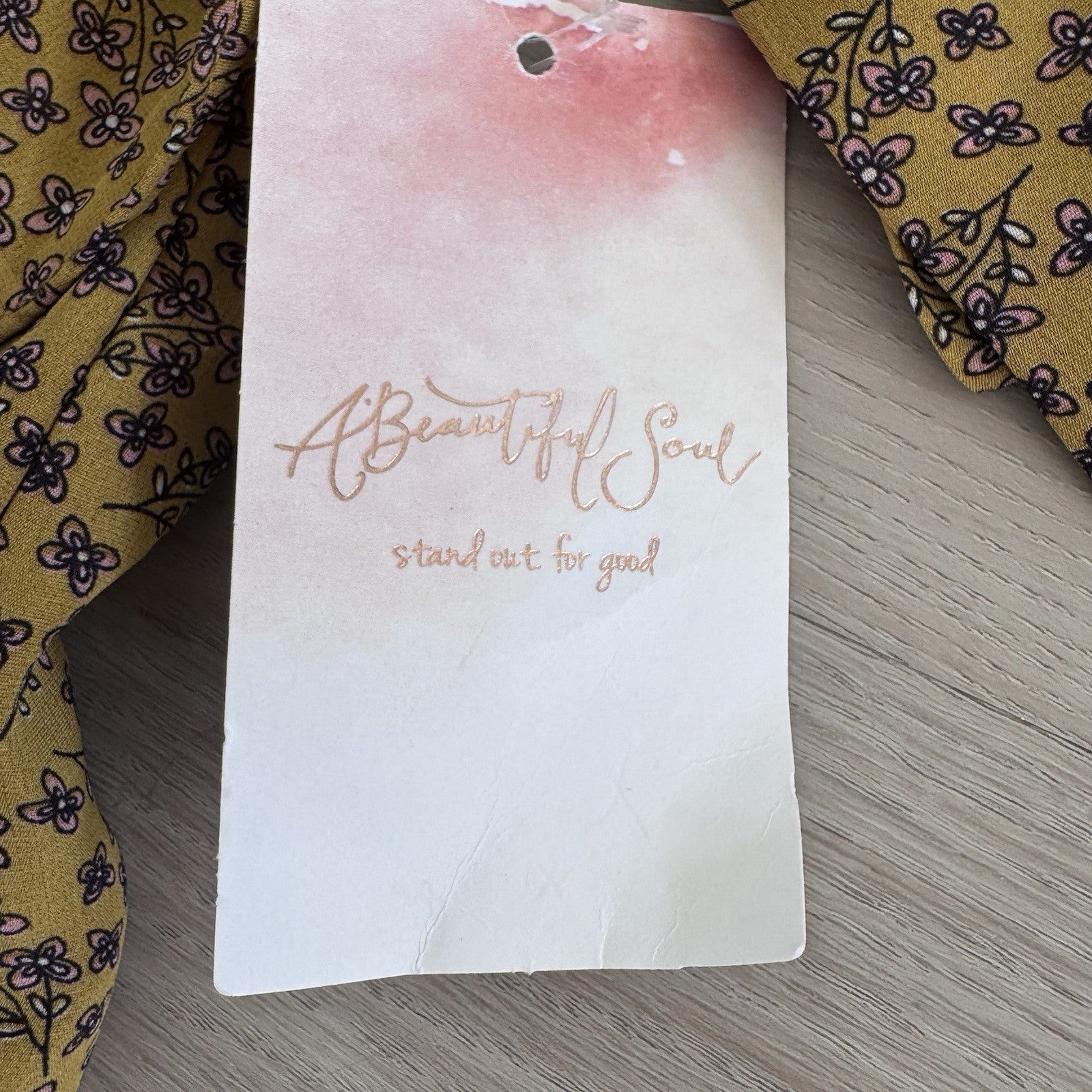 A Beautiful Soul Wrap Skort XL Mustard Floral Ruffle NWT Boho