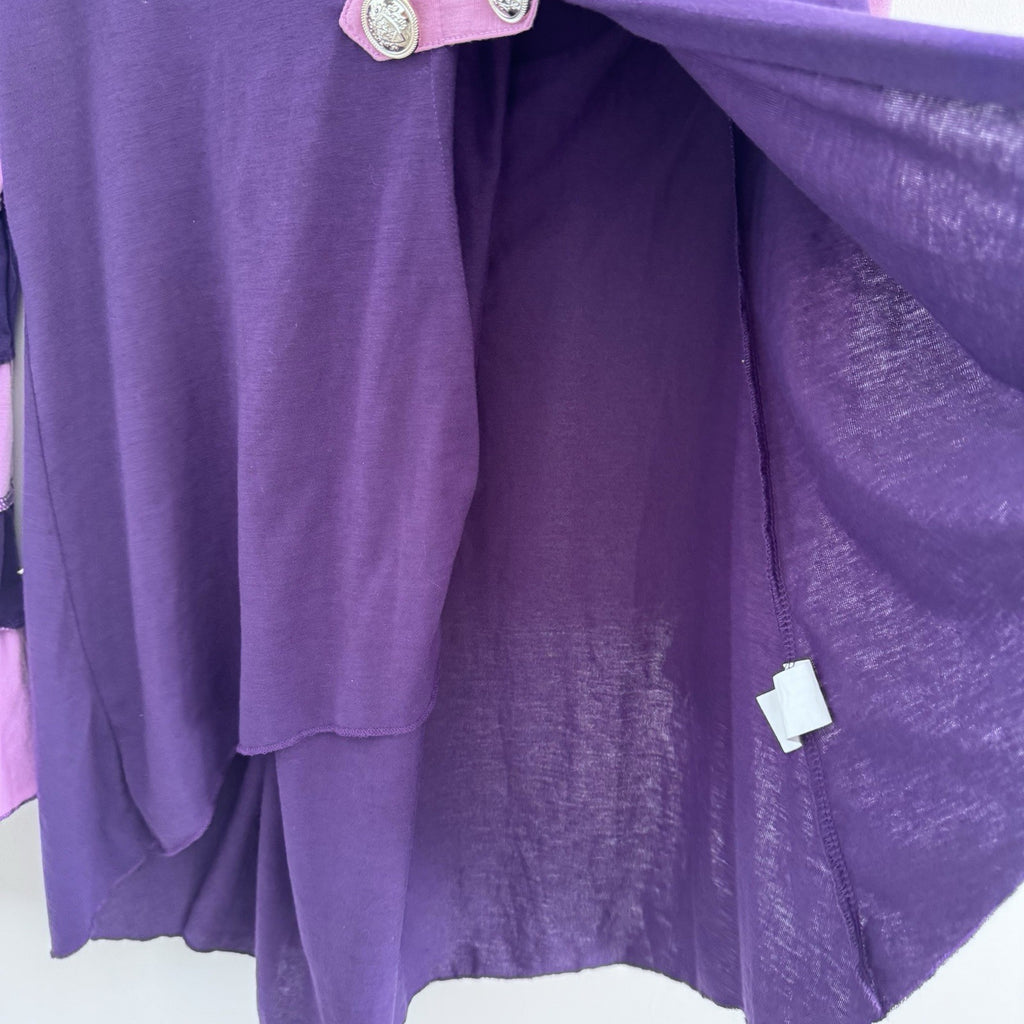 DRESSFO Purple Hooded Tunic Top XL Lace Up Back Steampunk Whimsigoth Renaissance