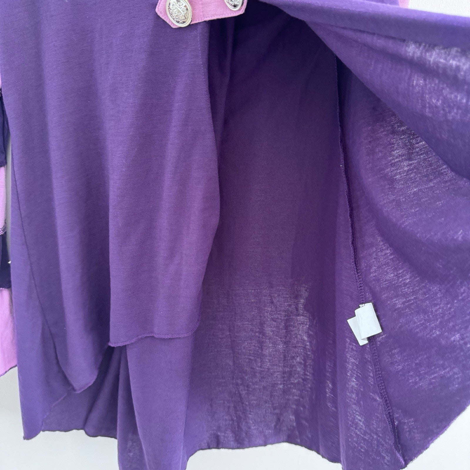 DRESSFO Purple Hooded Tunic Top XL Lace Up Back Steampunk Whimsigoth Renaissance