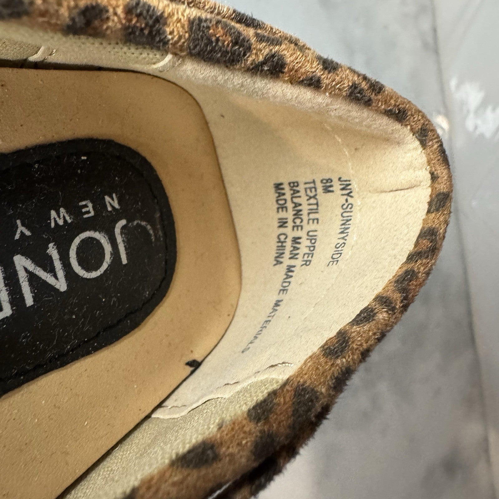 Jones New York Sunnyside Leopard Loafers Gold Bit Women’s Size 8M