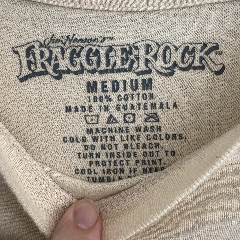 Fraggle Rock T Shirt Size M, Beige, 100% Cotton, Pre-Loved, Good Condition