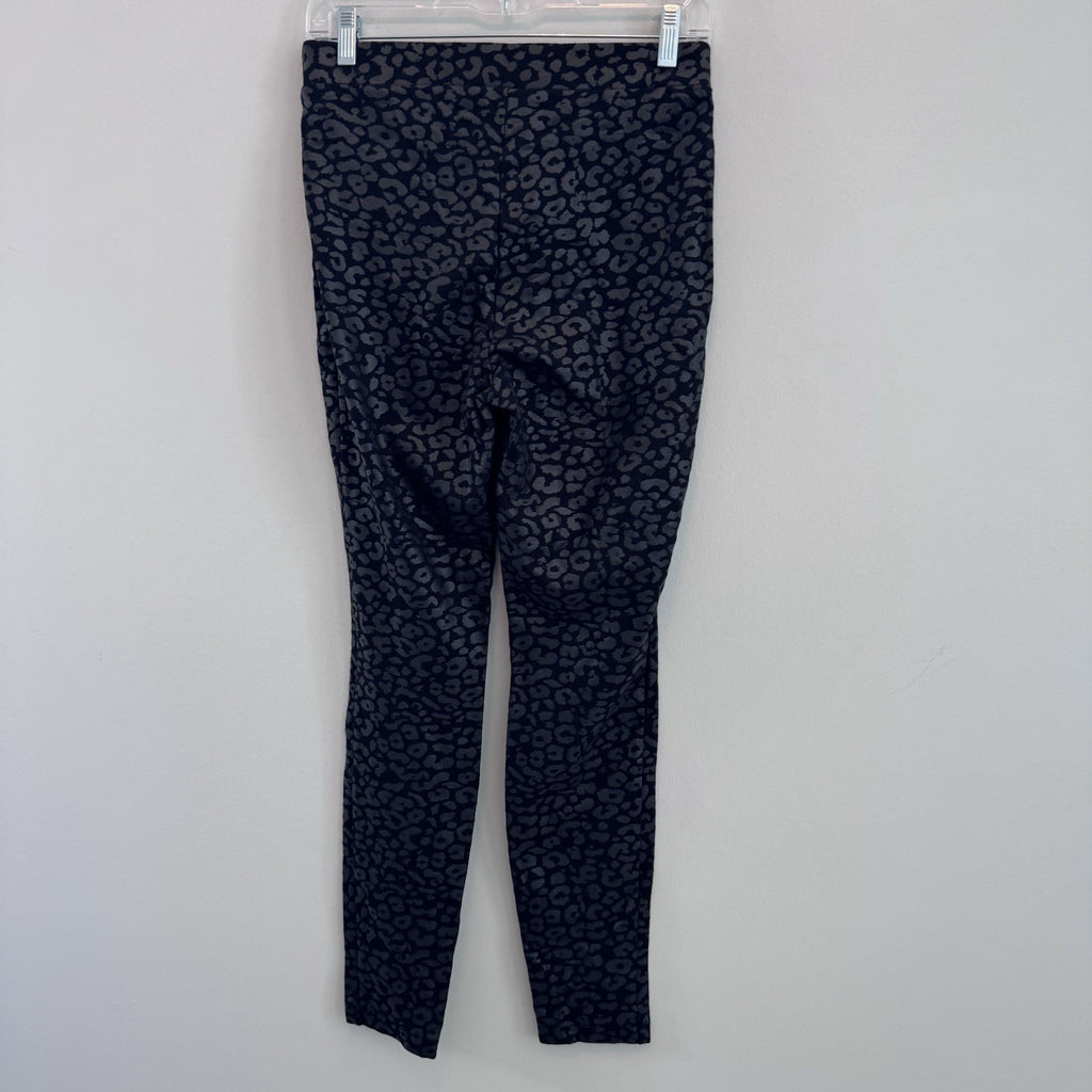 Jennifer Lopez Leopard Print Skinny Pants Black Grey High Waisted Stretch Medium
