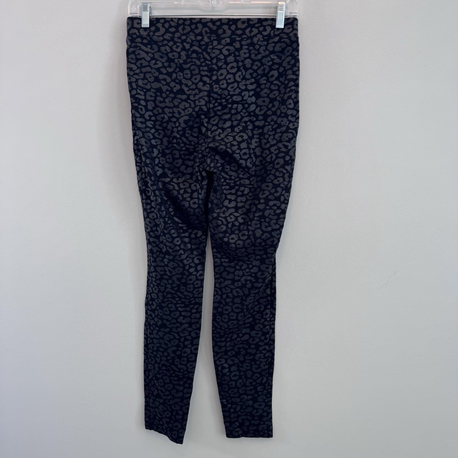 Jennifer Lopez Leopard Print Skinny Pants Black Grey High Waisted Stretch Medium