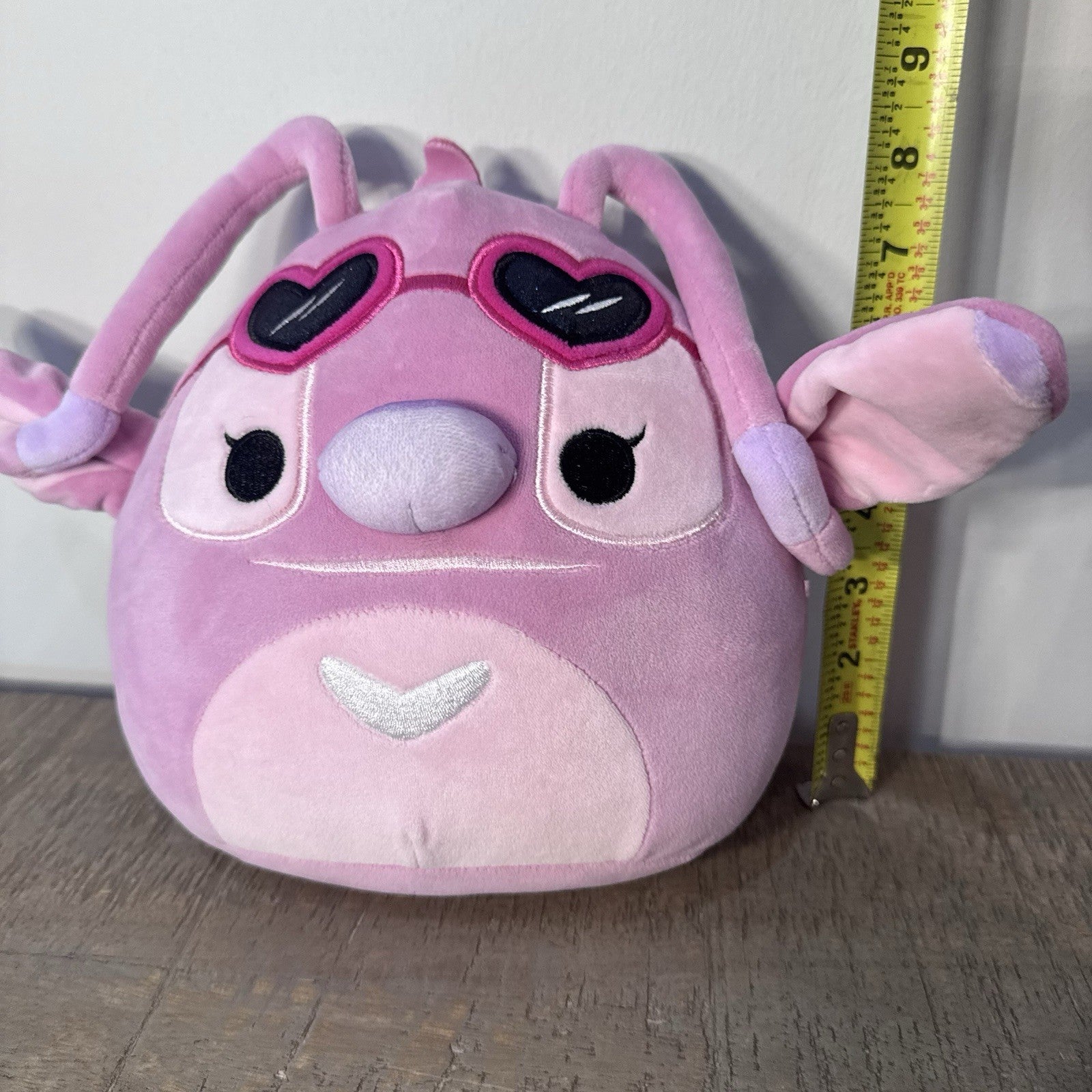 Disney Squishmallows Angel Stitch Pink 8” Plush Heart Sunglasses Jazwares
