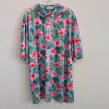 Proud Ninety Floral Golf Polo Shirt Men's Size 3XL Tropical Hibiscus Teal