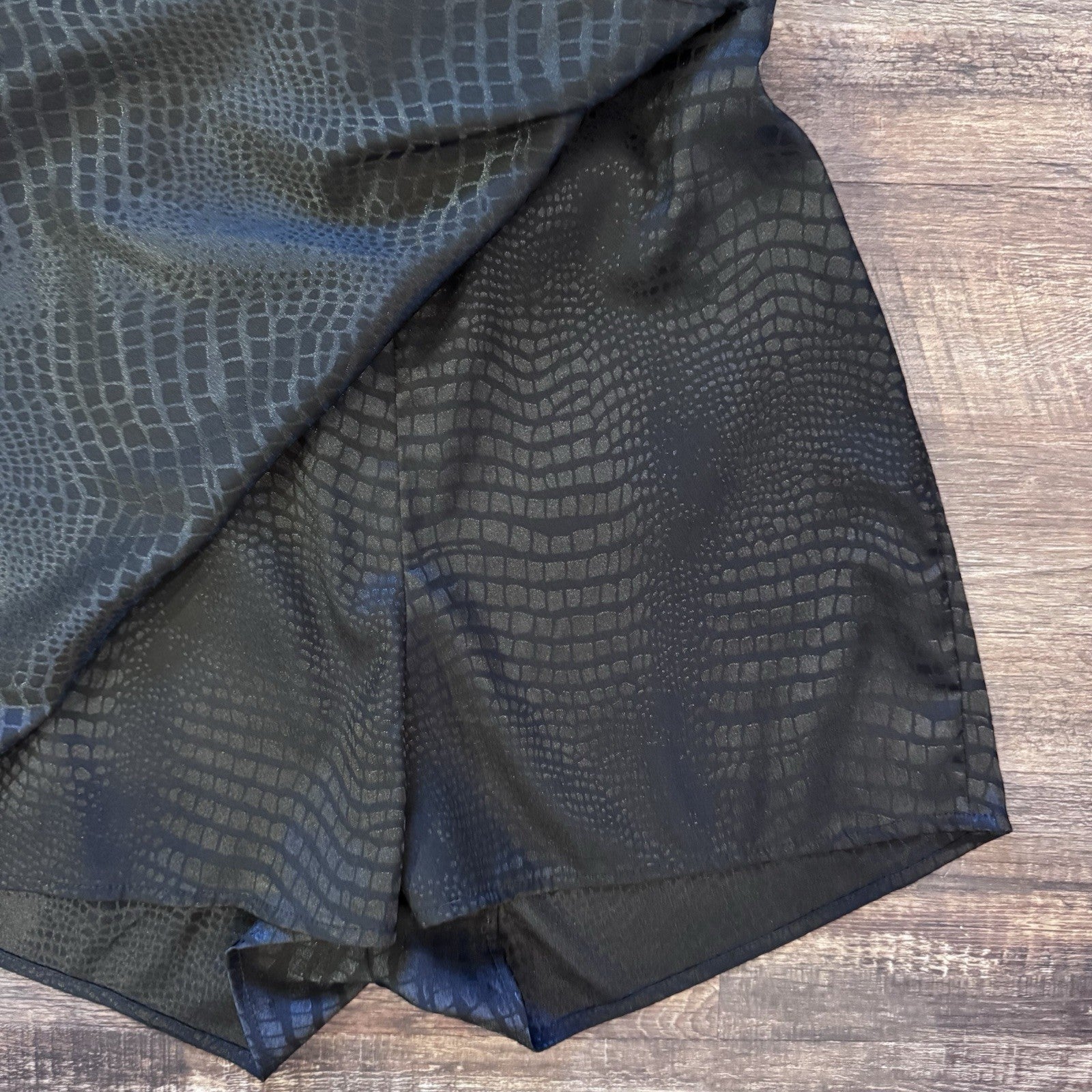 Garage Black Textured Romper - Size P/S - 97% Polyester / 3% Spandex