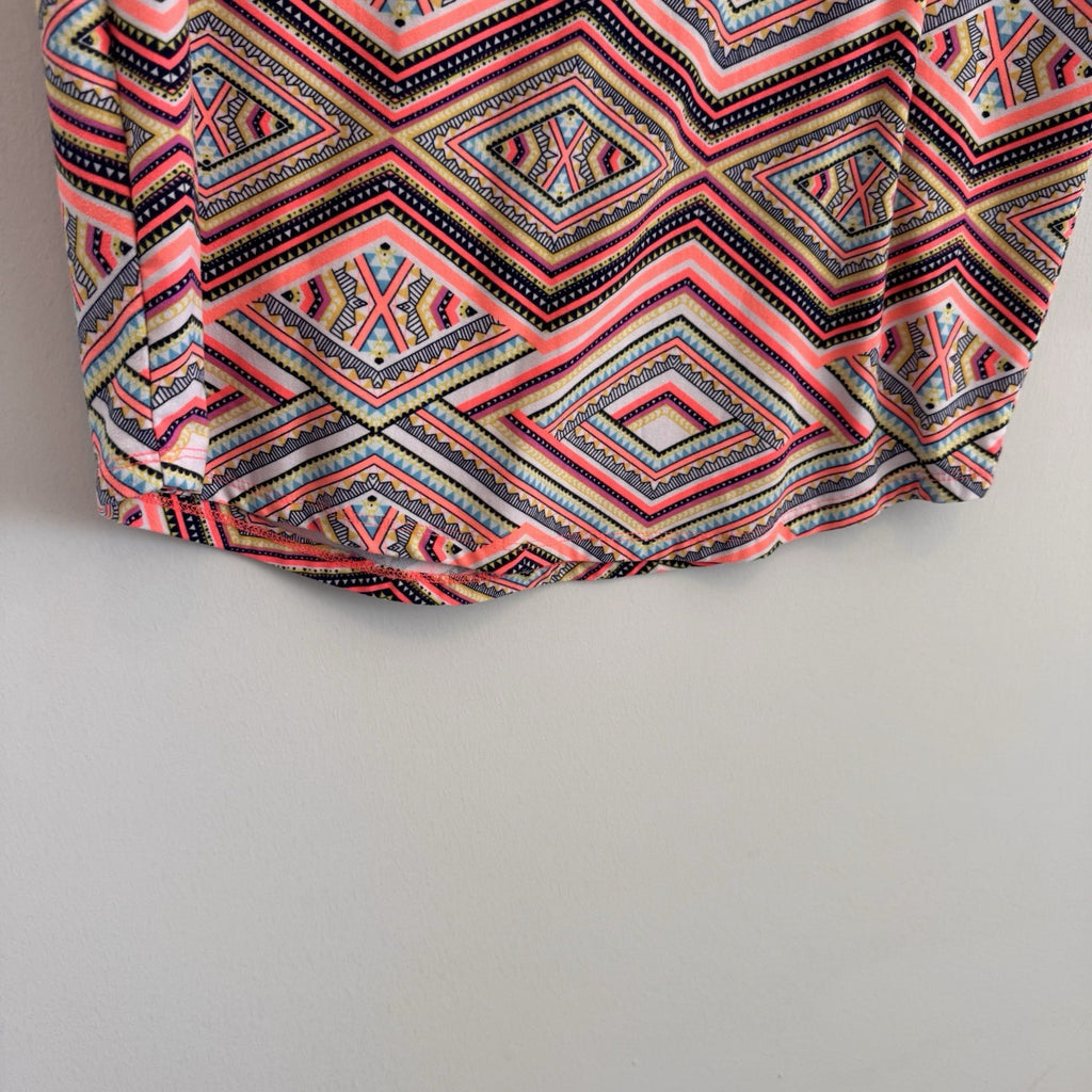 Bobbie Brooks Women Small S Aztec Geometric Print Dress Short Sleeve Bodycon