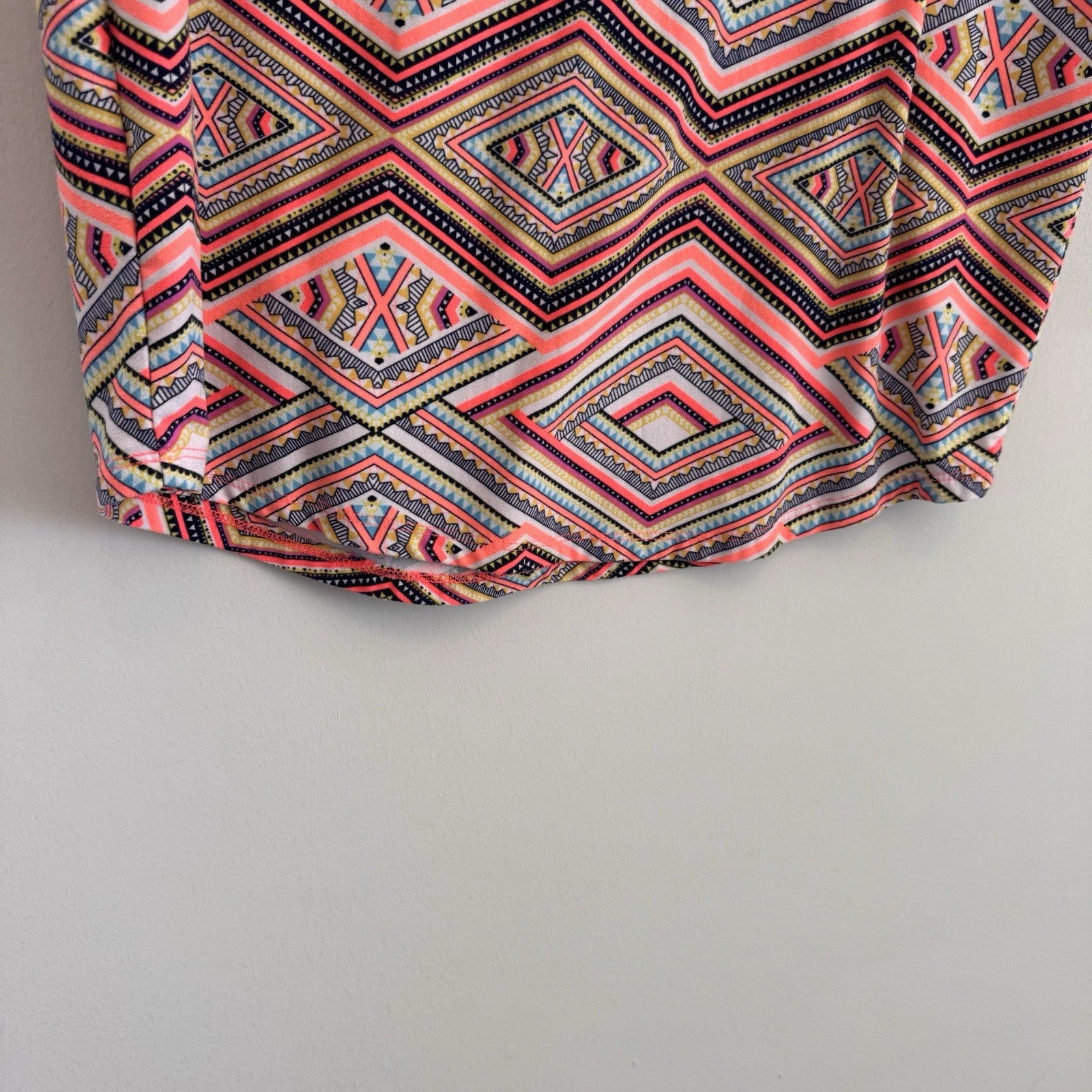 Bobbie Brooks Women Small S Aztec Geometric Print Dress Short Sleeve Bodycon
