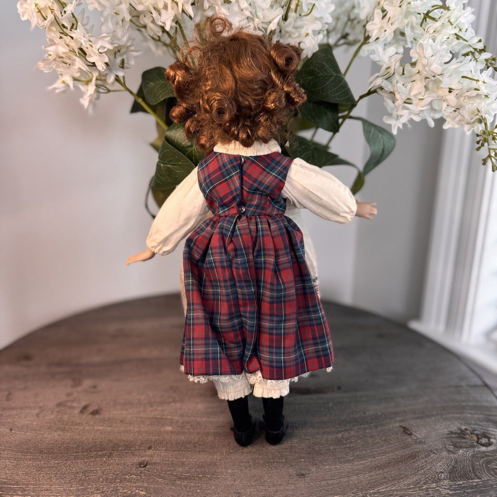 Lee Middleton Dianna Effner Porcelain Doll Vintage Plaid Tartan Dress 14"
