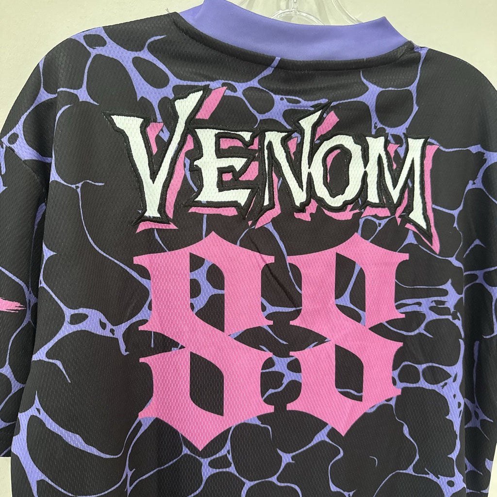 Marvel x Neff Venom Jersey Shirt Mens Medium NWT Graphic Black Purple Pink