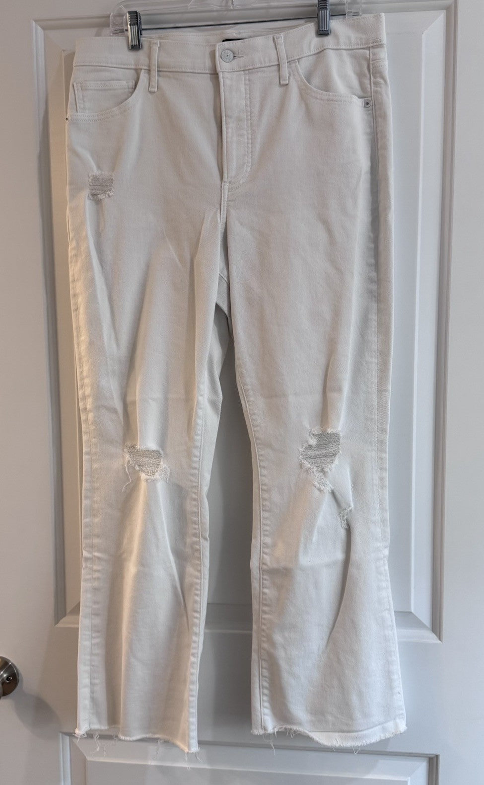 Express Womens 90s Bootcut Jeans Size 12R White High Rise Distressed MSRP 88