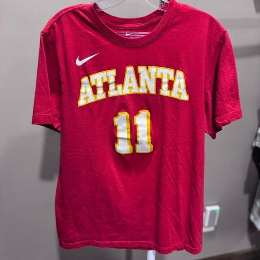 Red and yellow Nike NBA Atlanta Hawks tee Trey Young number 11 size M #NBA