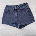 PacSun Women’s Mom Shorts 22 Black High Rise Denim Cuffed