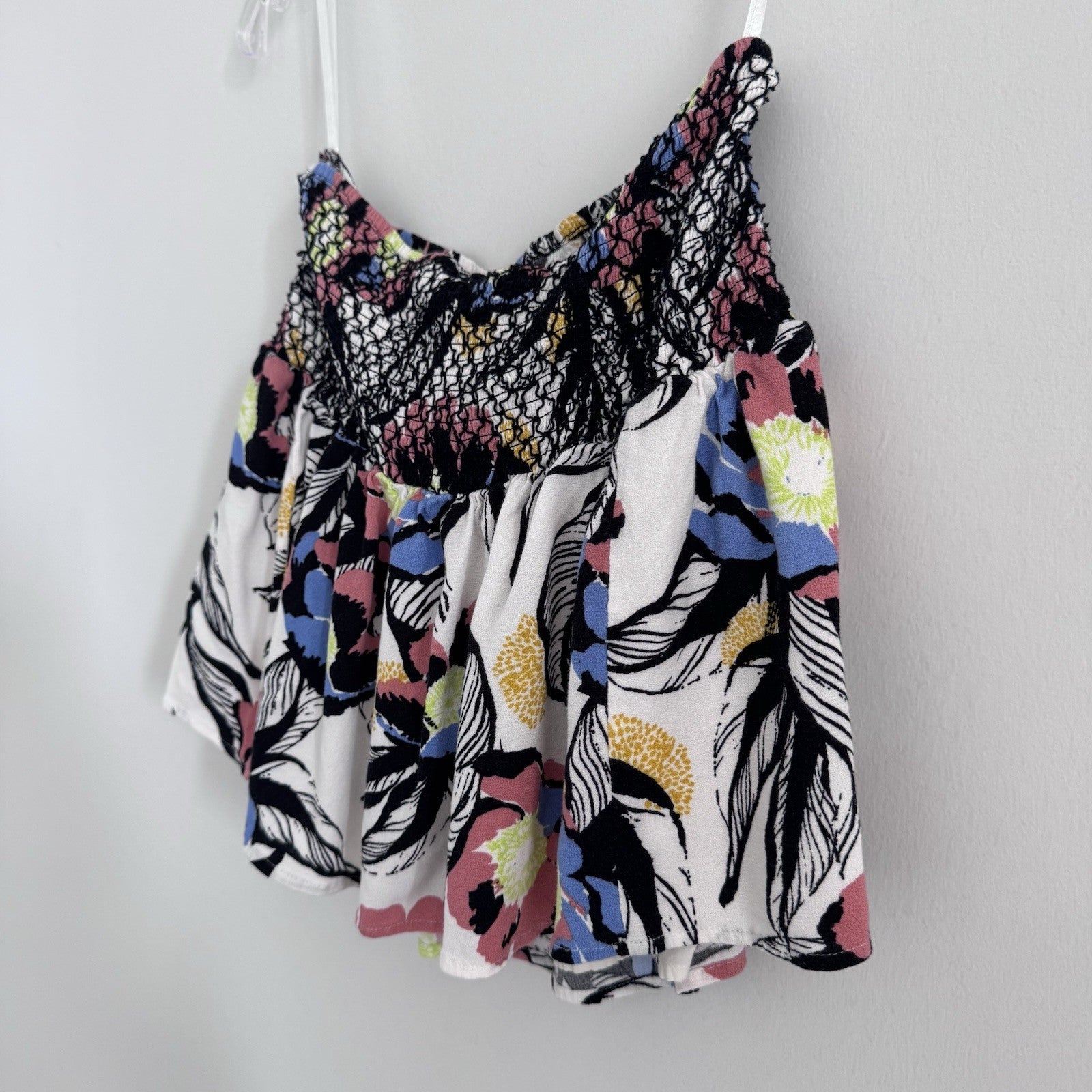 Free People S/P Tube Top Strapless Boho Peasant Top Smocked Rayon