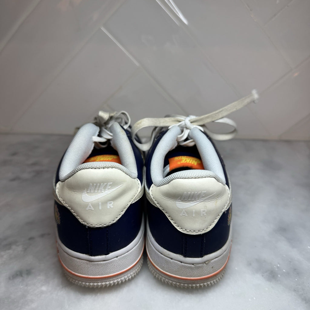 Nike Air Force 1 Low Sun Reactive Navy White Orange Kids Size 5