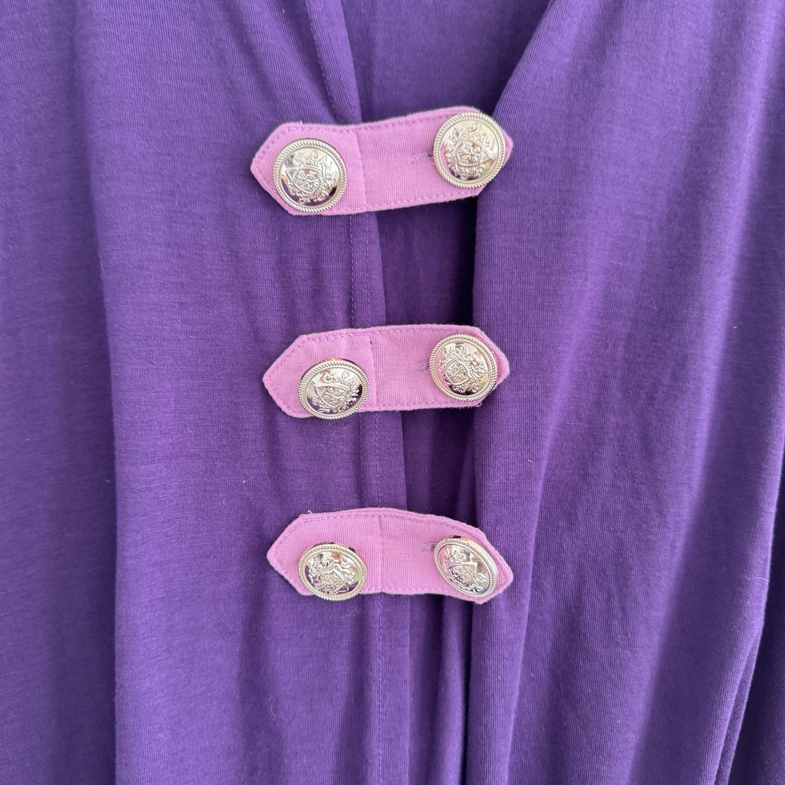 DRESSFO Purple Hooded Tunic Top XL Lace Up Back Steampunk Whimsigoth Renaissance