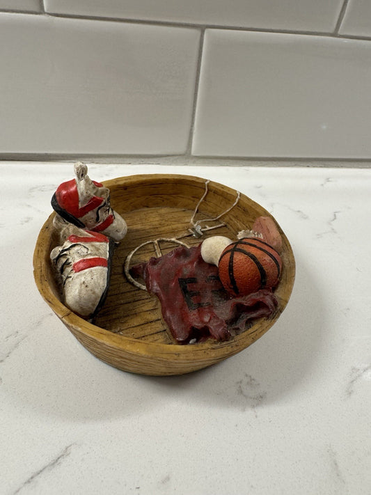 Vintage Basketball Small Trinket Coin Tray Shoes Red Jersey Basketball Whistle
