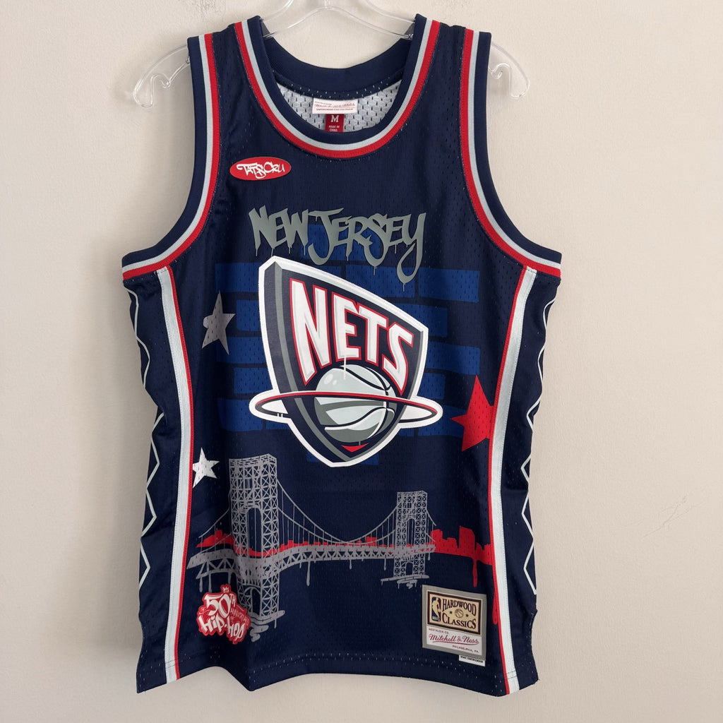 NWT Mitchell & Ness New Jersey Nets Jersey x Tats Cru Hip Hop 50th Anniversary