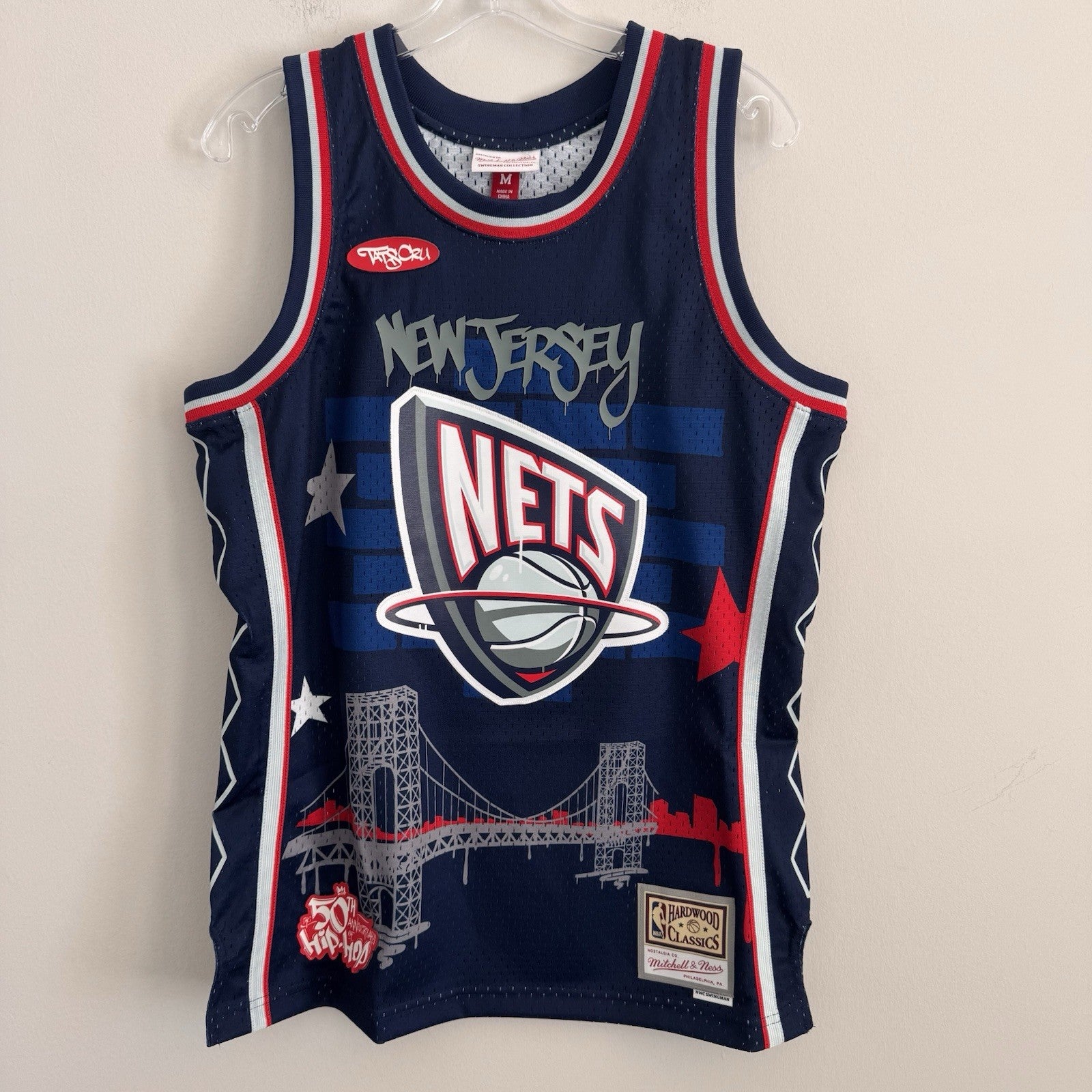 NWT Mitchell & Ness New Jersey Nets Jersey x Tats Cru Hip Hop 50th Anniversary